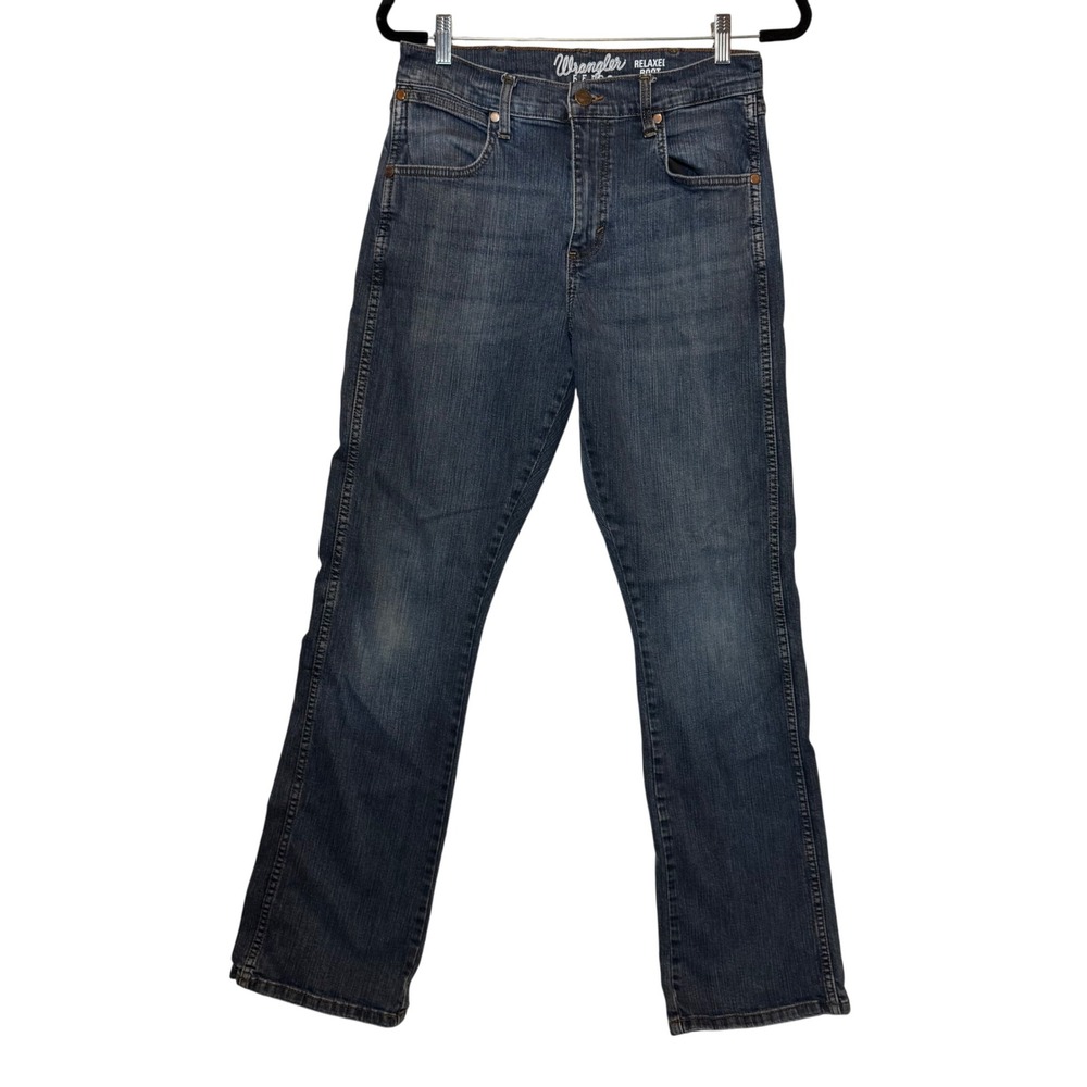 Wrangler Relaxed Fit Straight‎ Leg Dark Wash Denim Jeans Men's 30W 34L WRT